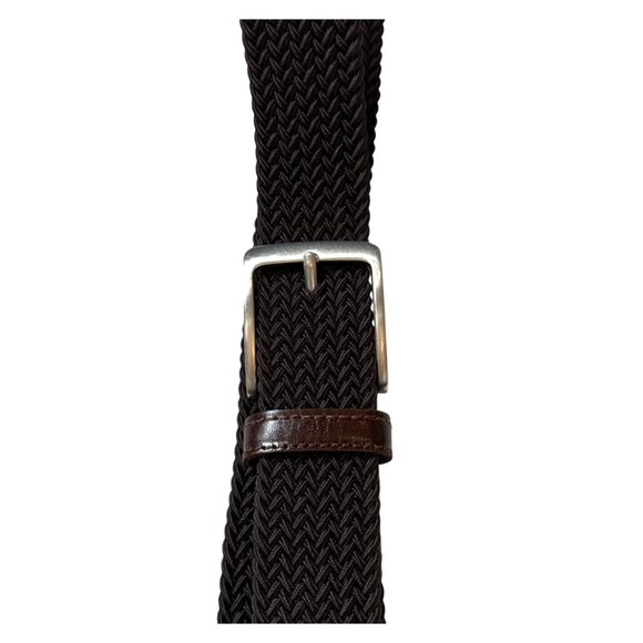 Lands’ End Men’s Chocolate Brown Woven Braid Elastic Belt Size Large 36-38 - Picture 6 of 10